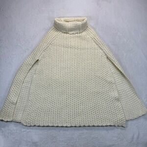 Anthropologie Cape bell sleeve‎ Poncho Turtleneck Knit Pullover Sweater One Size